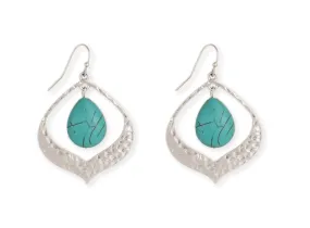 Silver Turquoise Drop Earrings