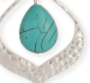 Silver Turquoise Drop Earrings