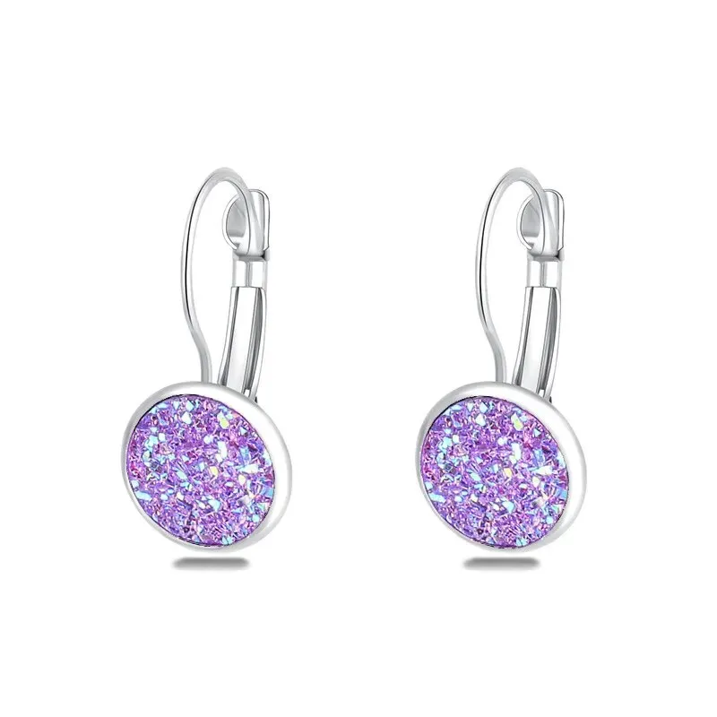 Simplee Korean Fashion Earrings with Round Stone for Women Silver Color Hanging Earing 2023 Trend Jewelry K-pop Accessories