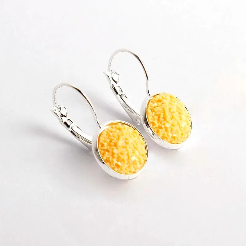 Simplee Korean Fashion Earrings with Round Stone for Women Silver Color Hanging Earing 2023 Trend Jewelry K-pop Accessories