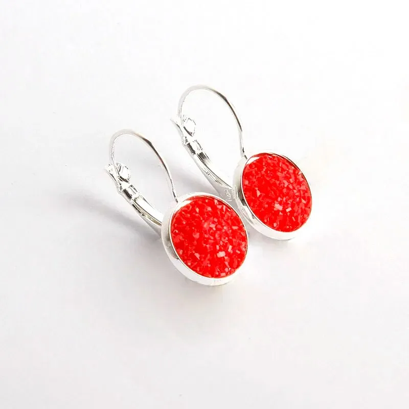Simplee Korean Fashion Earrings with Round Stone for Women Silver Color Hanging Earing 2023 Trend Jewelry K-pop Accessories