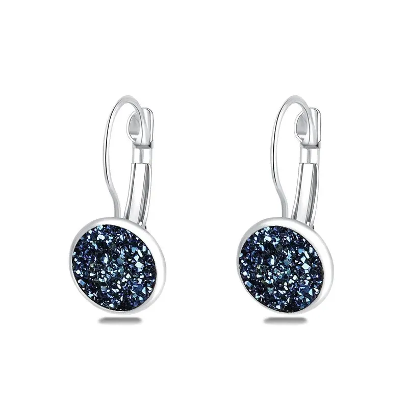 Simplee Korean Fashion Earrings with Round Stone for Women Silver Color Hanging Earing 2023 Trend Jewelry K-pop Accessories
