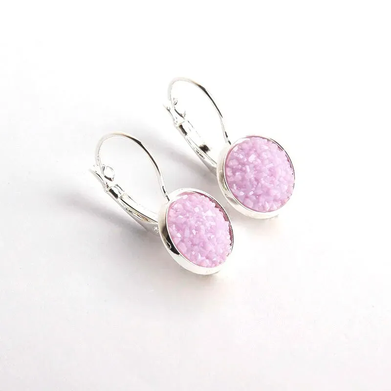Simplee Korean Fashion Earrings with Round Stone for Women Silver Color Hanging Earing 2023 Trend Jewelry K-pop Accessories