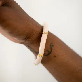Skinny Acrylic Bamboo Bracelet: Beige