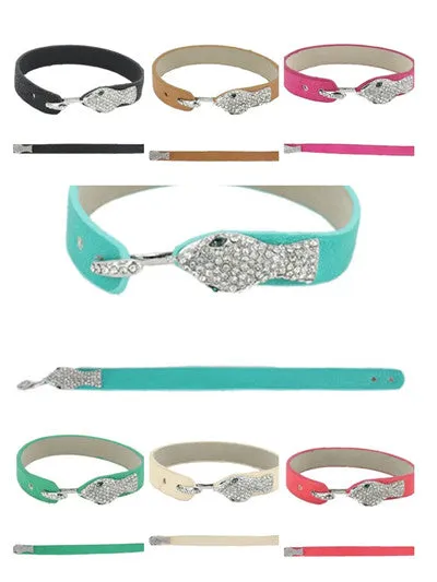 Snake Bling on Leather Strap (6 color options)