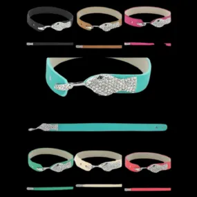 Snake Bling on Leather Strap (6 color options)