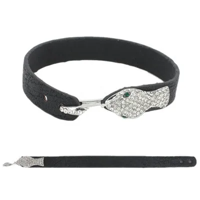 Snake Bling on Leather Strap (6 color options)