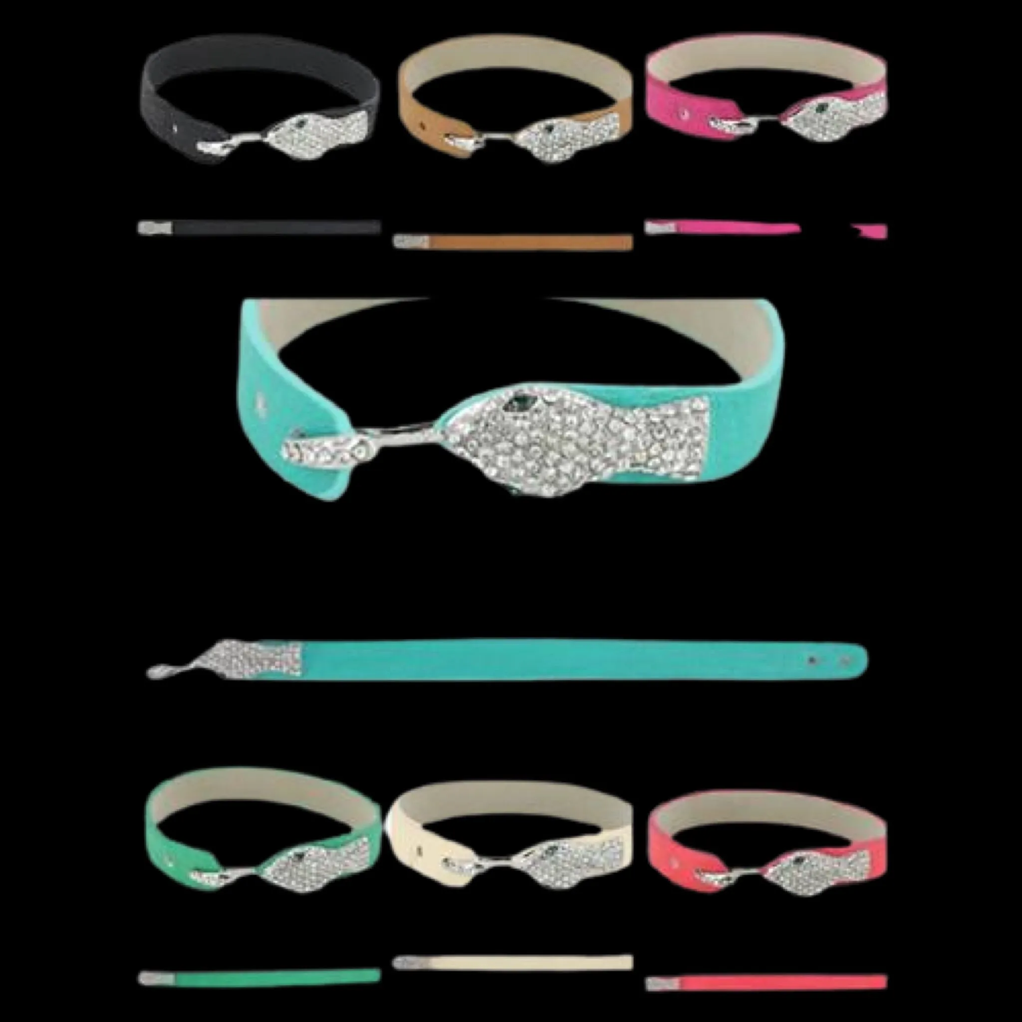 Snake Bling on Leather Strap (6 color options)
