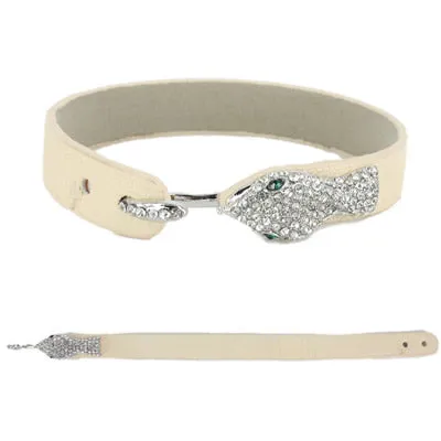 Snake Bling on Leather Strap (6 color options)