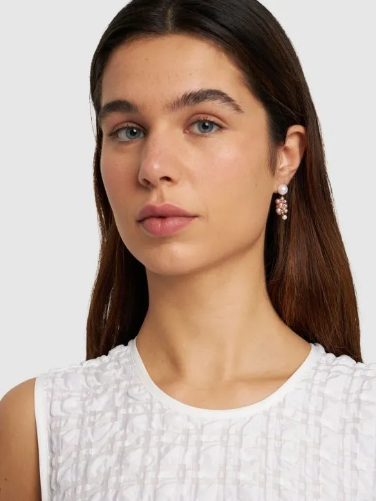 Sophie Bille Brahe   14kt &amp; Pearl Botticelli rose earrings 