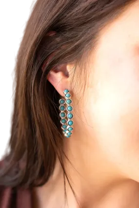 Sourthern Grace Women's Turquoise Tranquility Hoops Earrings