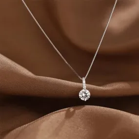 Sparkling Zircon Water Drop Pendant Necklace for Women