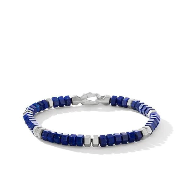 Spiritual Beads Hex Bracelet with Lapis, Size Medium