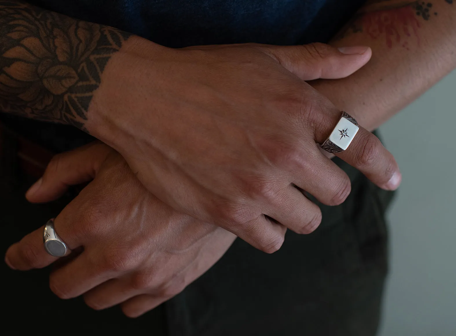 Square Signet Ring. 925 SILVER