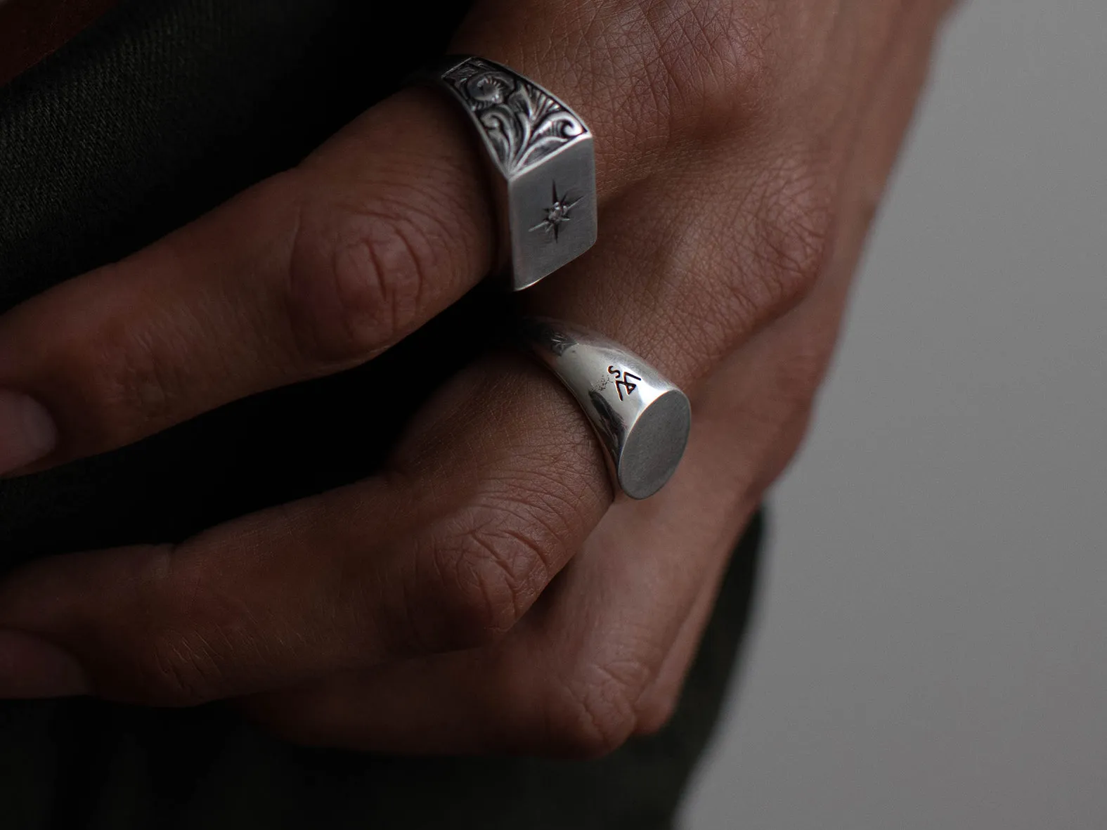 Square Signet Ring. 925 SILVER