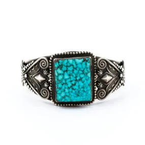 Squared Webby Kingman Turquoise Cuff