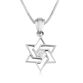 Star David Zircon Stones Solid Sterling Silver Jewelry Holy Land Gift Box New