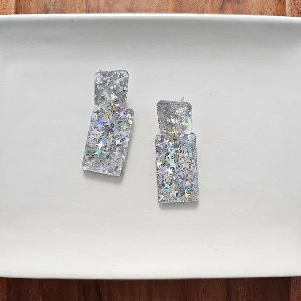 Starry Silve Glitter Earrings