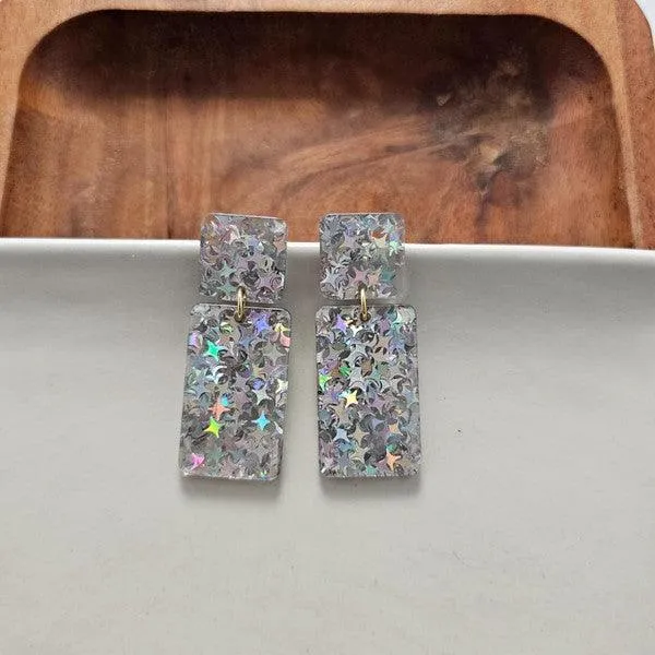 Starry Silve Glitter Earrings