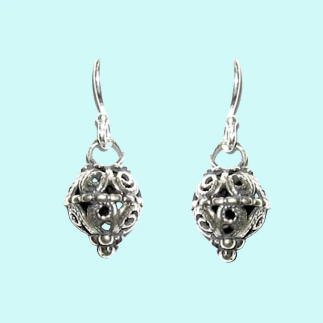 Sterling silver earrings, silver earring sterling,  Silver Filigree earrings. Ethnic silver jewelry