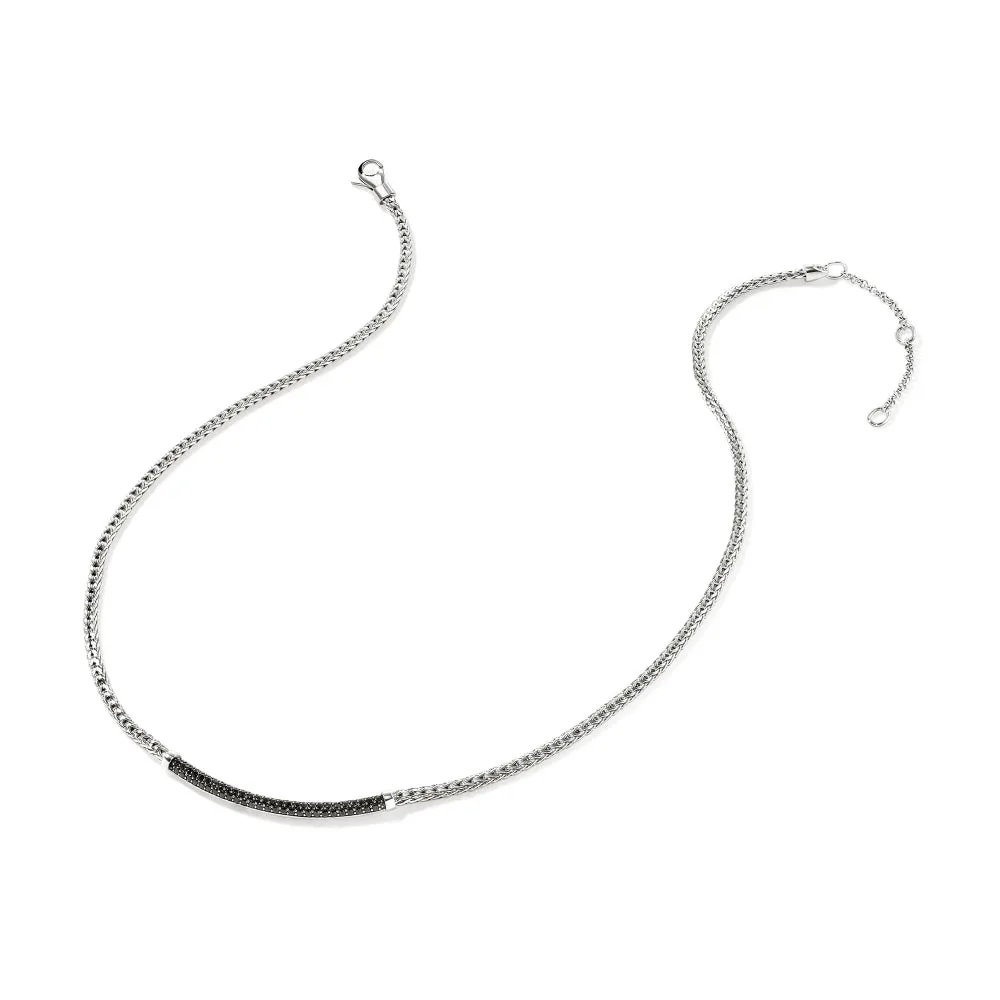 Sterling Silver Essential Pave Black Sapphire Necklace