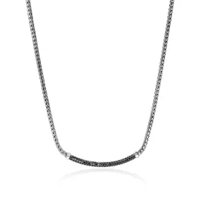 Sterling Silver Essential Pave Black Sapphire Necklace