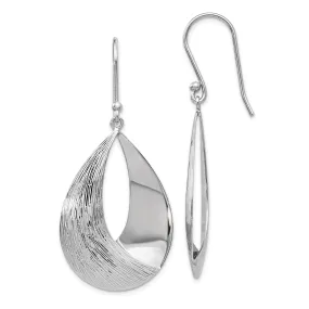 Sterling Silver Polish Textured Dangle Earrings