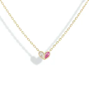 Sweetheart Necklace Diamond & Pink Sapphire