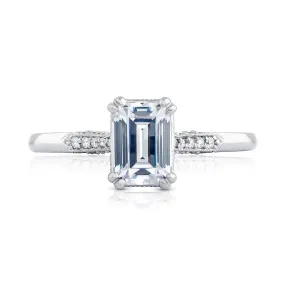 Tacori Solitaire Platinum Emerald Center Engagement Ring 2651EC8.5X6.5