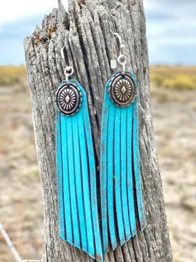The Concho Turquoise Fringe Earrings