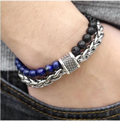 Tiger Eye & Chain Link Bracelet