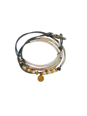 Tina Gold Druzy Crystal Wrap Bracelet/Necklace