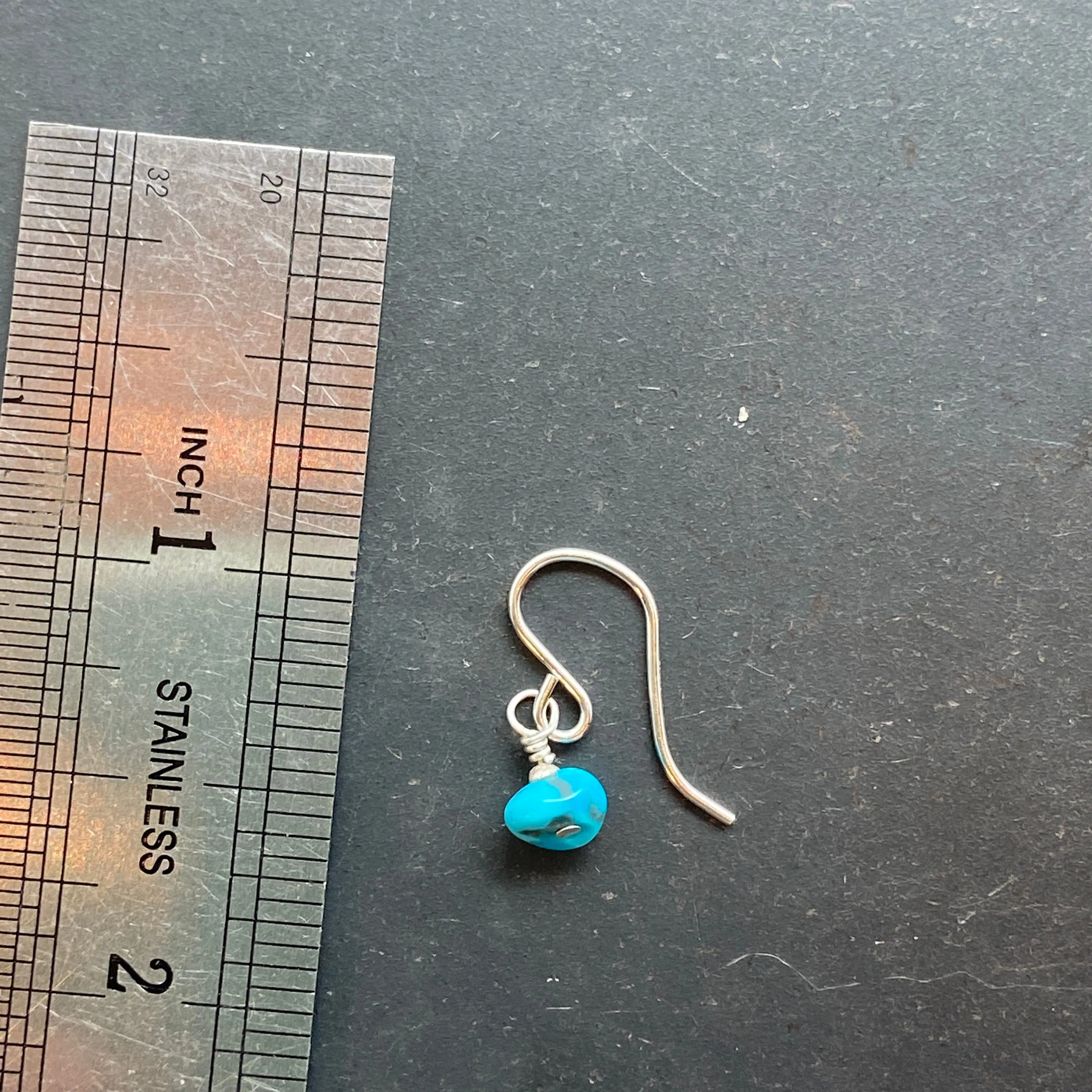 Tiny Stone Nugget Earrings