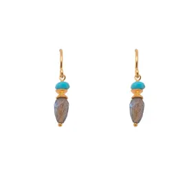 Turquoise & Labradorite Drop Earrings