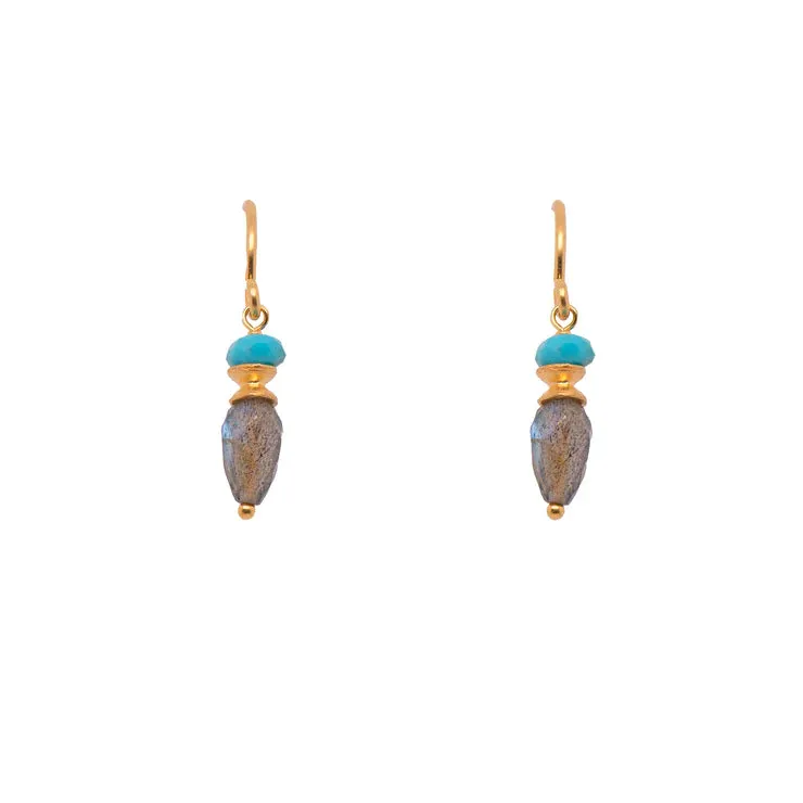 Turquoise & Labradorite Drop Earrings