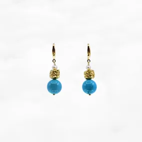 Turquoise Auspicious Clouds Earrings Gold