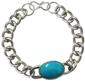 Turquoise Bracelet for Kids Steel Chain Bracelet Mens Jewellery for Gifting -Embedded Style Salman Khan Inspired