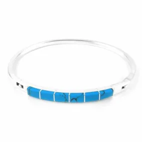 Turquoise Clip Alpaca Silver Bracelet Artisana