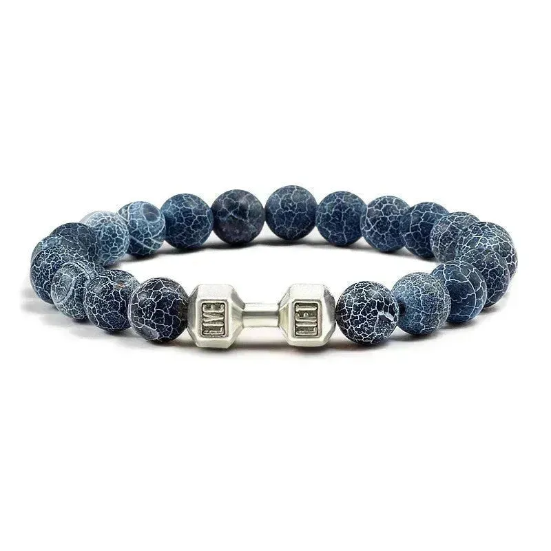 Turquoise Energy Gun Black Electroplated Alloy Beaded Bracelet