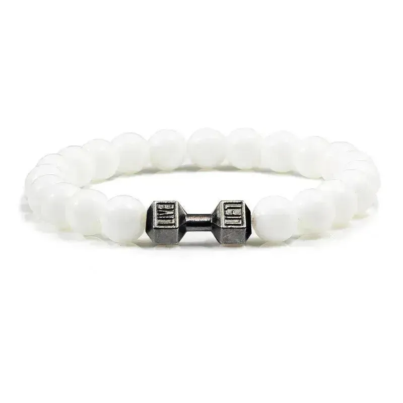 Turquoise Energy Gun Black Electroplated Alloy Beaded Bracelet