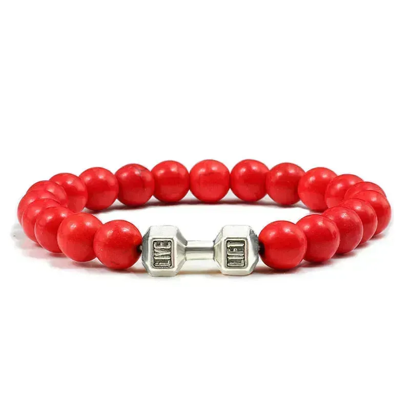 Turquoise Energy Gun Black Electroplated Alloy Beaded Bracelet