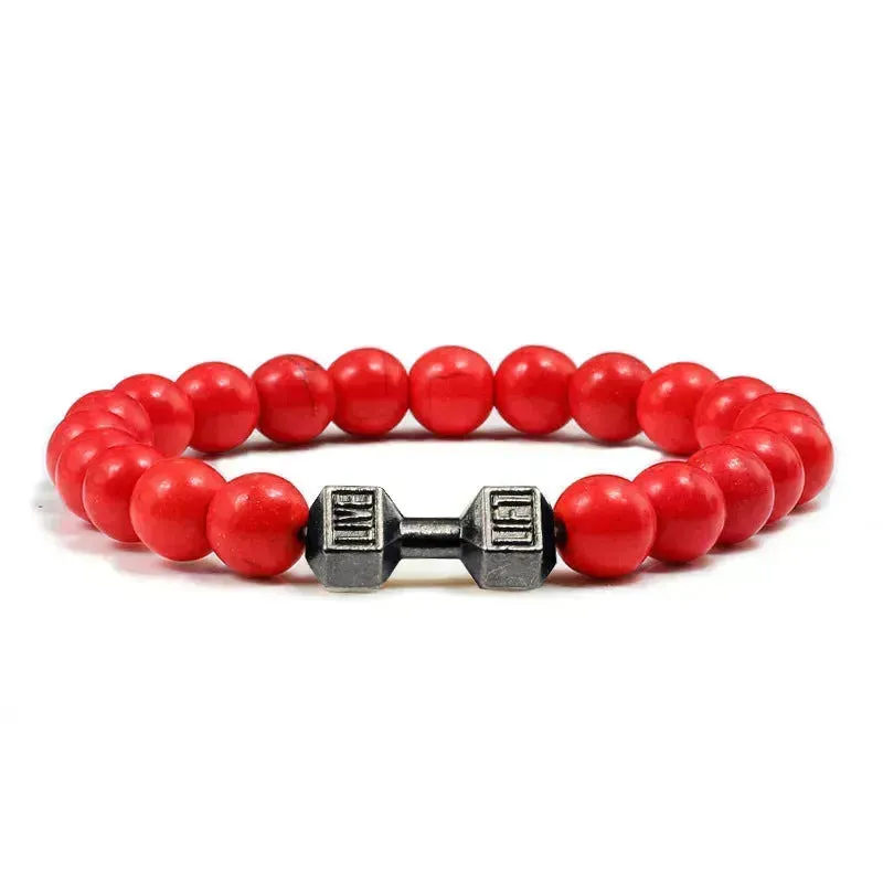 Turquoise Energy Gun Black Electroplated Alloy Beaded Bracelet