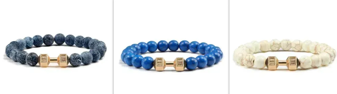 Turquoise Energy Gun Black Electroplated Alloy Beaded Bracelet