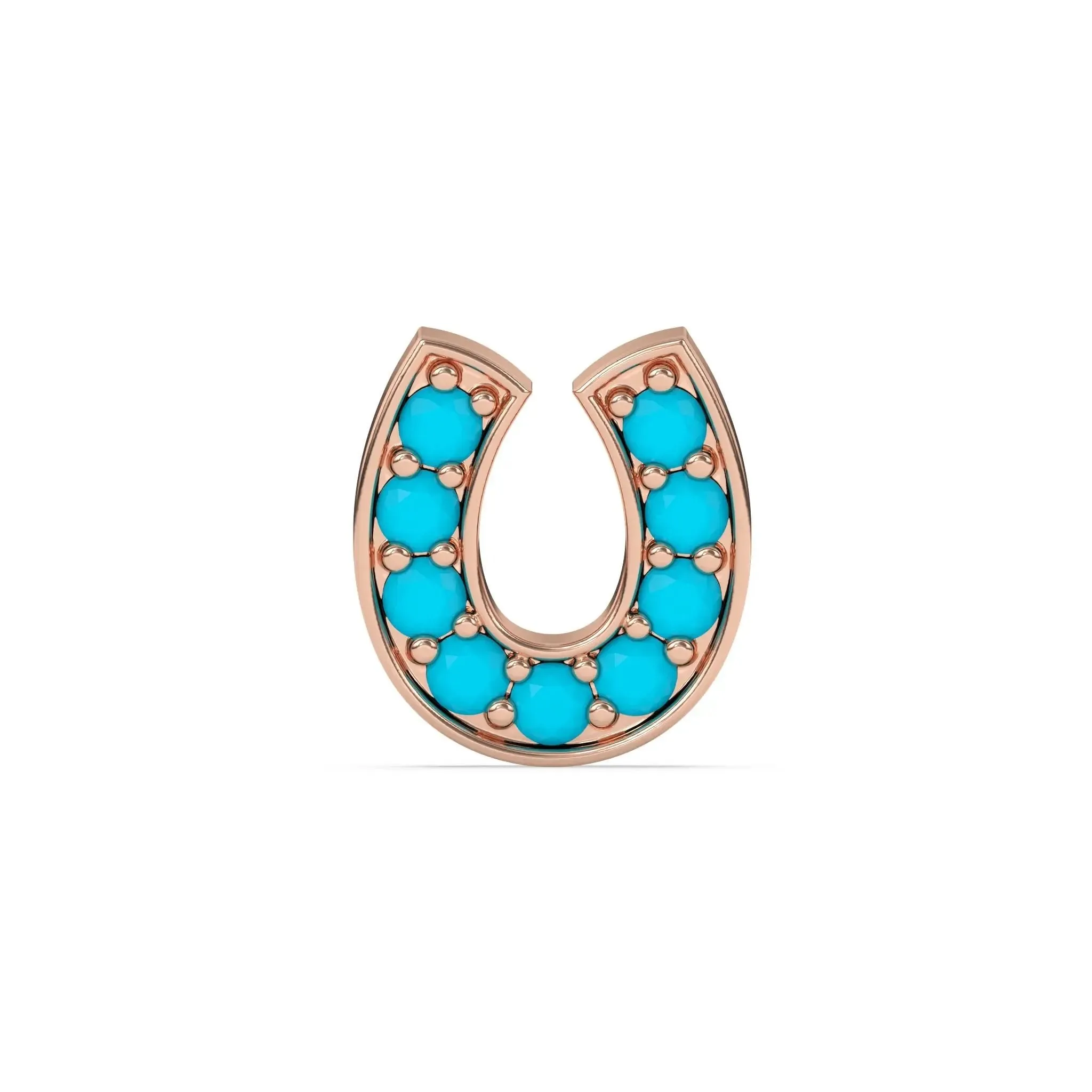 Turquoise Horseshoe Stud