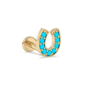 Turquoise Horseshoe Stud