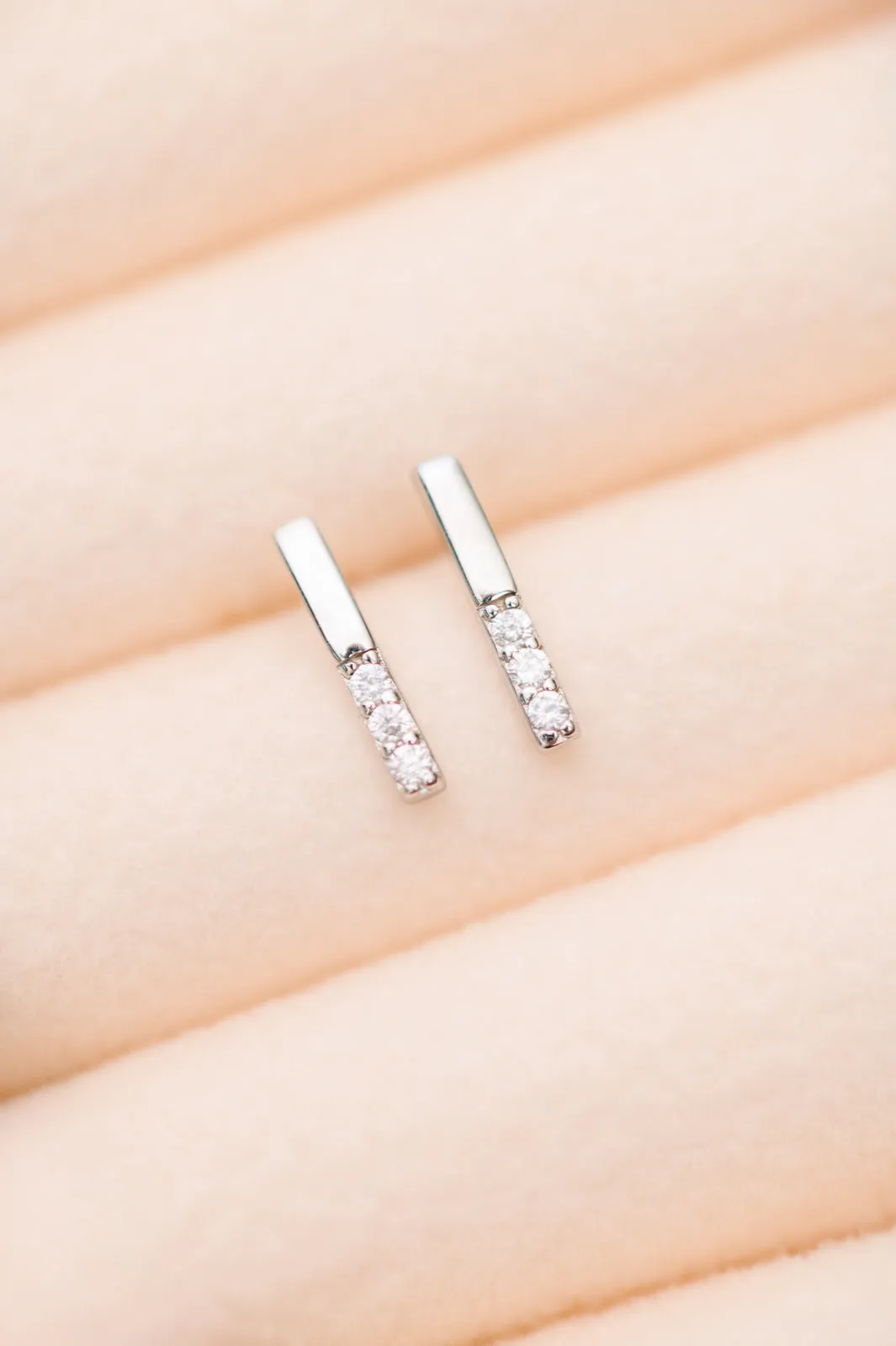 Twin Sparkle Silver Stud Earrings - 11/22