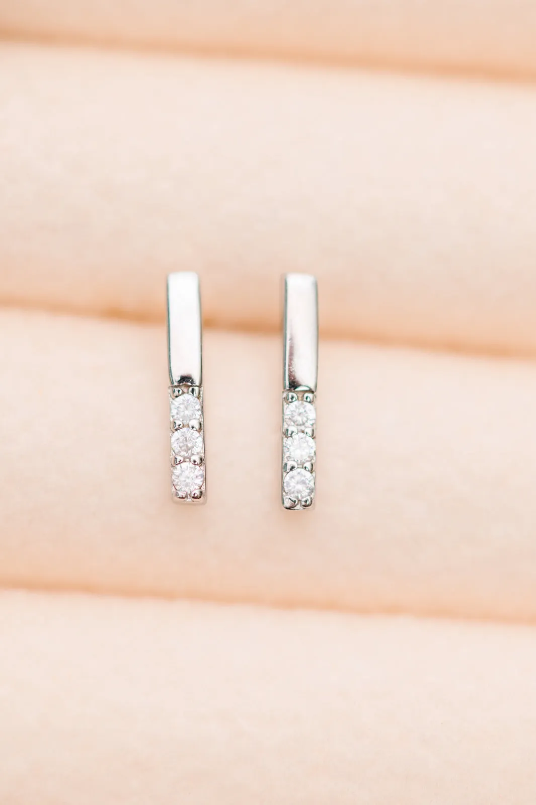 Twin Sparkle Silver Stud Earrings - 11/22