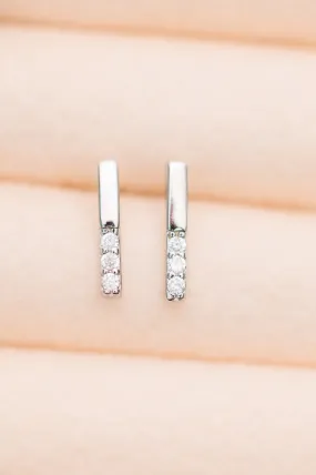 Twin Sparkle Silver Stud Earrings - 11/22