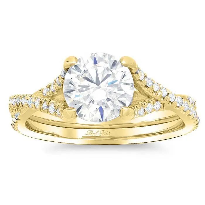 Twisting Moissanite Engagement Ring