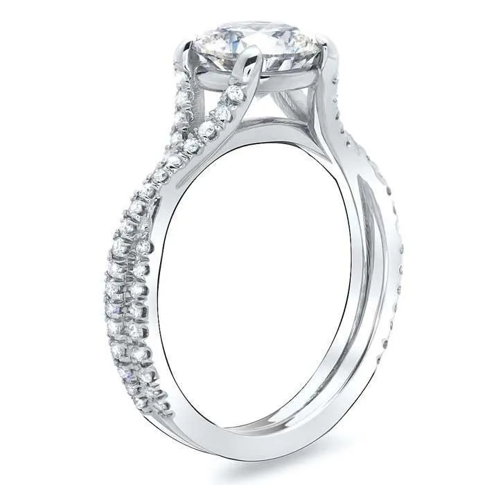 Twisting Moissanite Engagement Ring